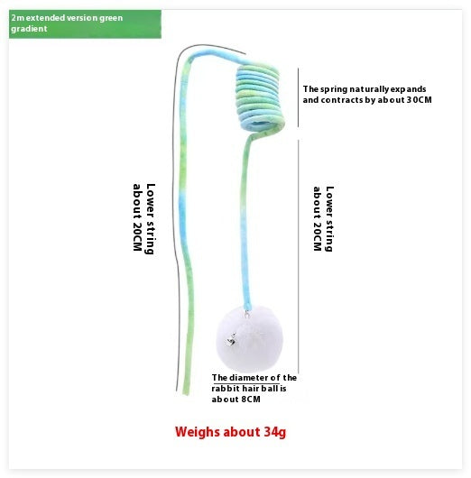 Spring Cat Toy – Plush Bell & Rabbit Hair Ball Interactive Bouncer