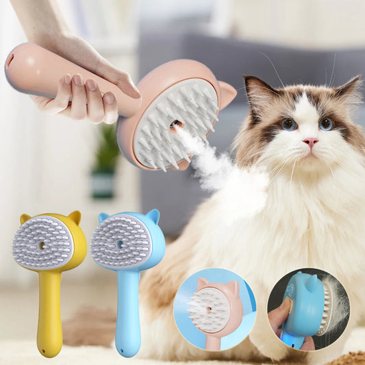 Steam Pet Grooming Brush – Rechargeable, Soothing Brush for Cats & Small Dogs – grooming kit