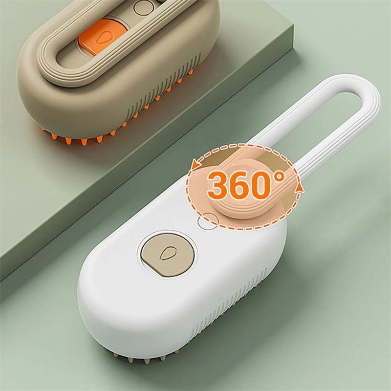 3-in-1 Electric Steam Pet Brush – Anti-Static Grooming Tool for Dogs & Cats – grooming kit