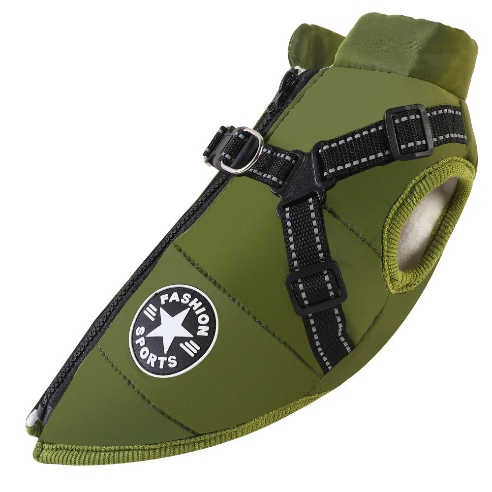 Waterproof Cotton Dog Harness Vest – Stylish Chest Strap (S–2XL)