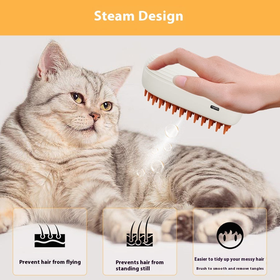 USB Steam Cat Grooming Brush – Soothing & Rechargeable Grooming Tool for Healthy Coats