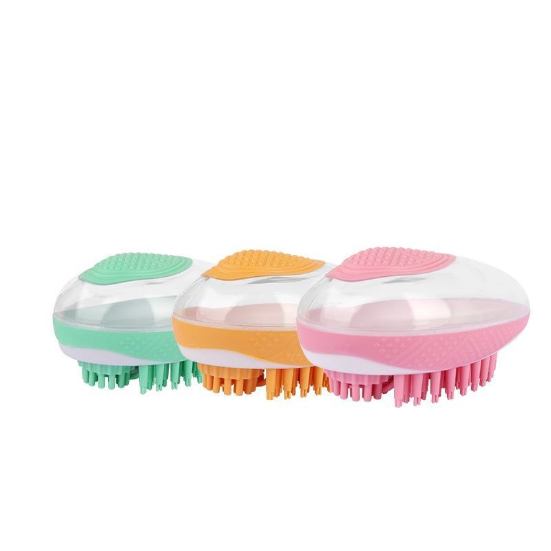 2-in-1 Pet Bath & Grooming Brush – Silicone Brush with Shampoo Dispenser – grooming kit