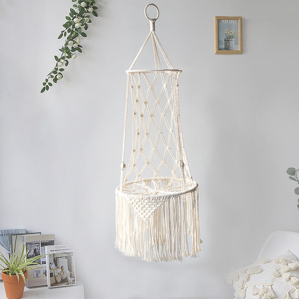 Macrame Hanging Cat Hammock – Handwoven Boho Swing for Stylish Cats