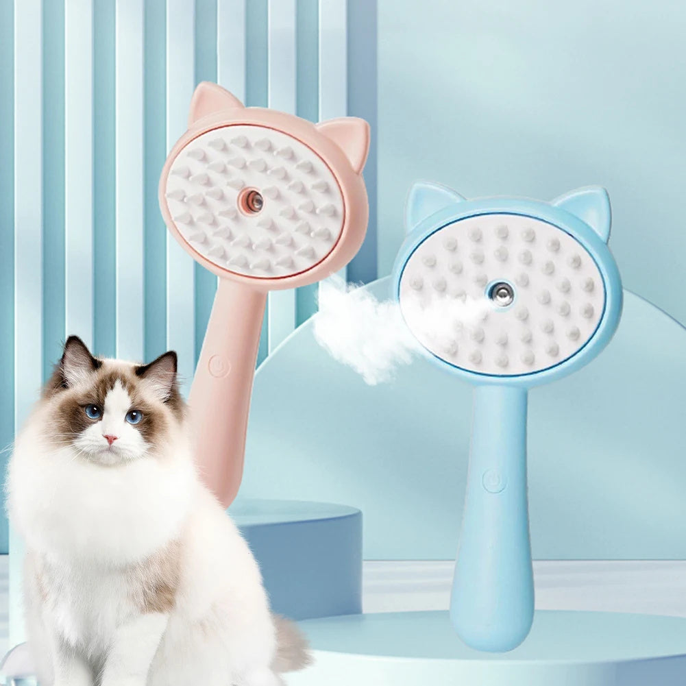 Steam Pet Grooming Brush – Rechargeable, Soothing Brush for Cats & Small Dogs