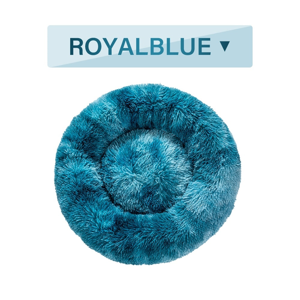 Fluffy Donut Dog Bed – Calming Plush Bed for Cats & Dogs (S–XL)
