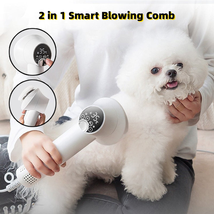 NEX 2-in-1 Smart Pet Hair Dryer with Comb – Quiet Grooming Tool for Dogs & Cats – grooming kit