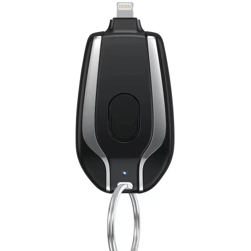 Mini Keyring Power Bank with Built-in Lightning or Type-C Cable – 1500mAh Emergency Charger