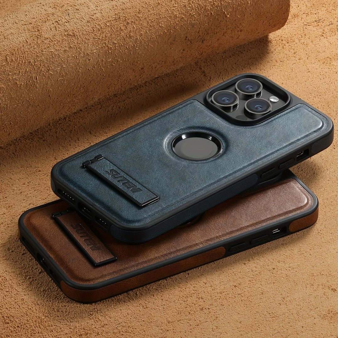 SUTENI Faux Leather iPhone Case – MagSafe, Stand, Wireless Charging