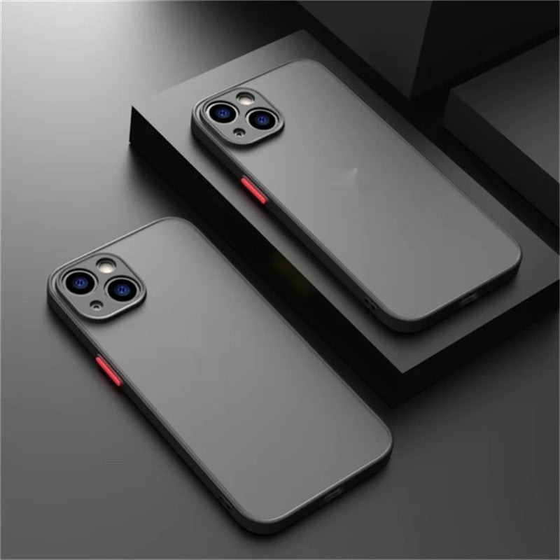 Frosted Acrylic 3D iPhone Case – Drop-Proof Color Block Matte Cover
