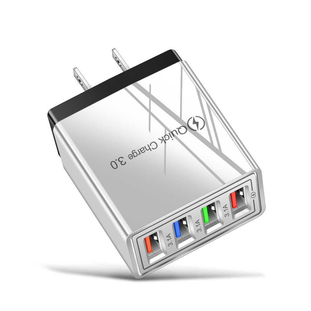 4-Port USB Wall Charger with Quick Charge 3.0 – EU/US Plug | Fast Multi-Device Charging – power-bank
