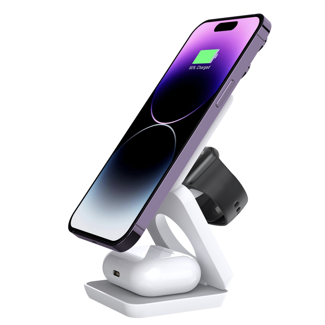 3-in-1 Foldable Magnetic Wireless Charger – Fast Qi Charging for Phone, AirPods & Smartwatch – car-accessory