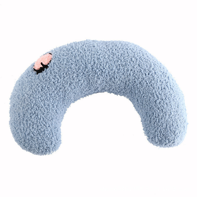 Plush Pet Calming Pillow – Half Donut Bed for Small Dogs & Cats (Up to 10 lbs)