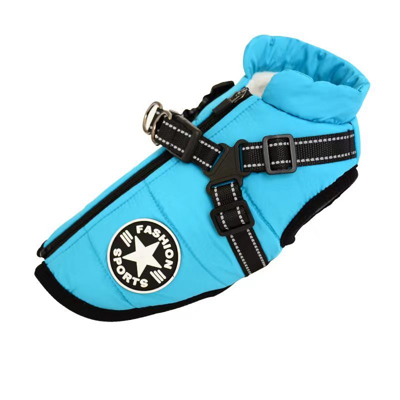 Waterproof Winter Dog Coat with Built-In Harness – Warm & Windproof