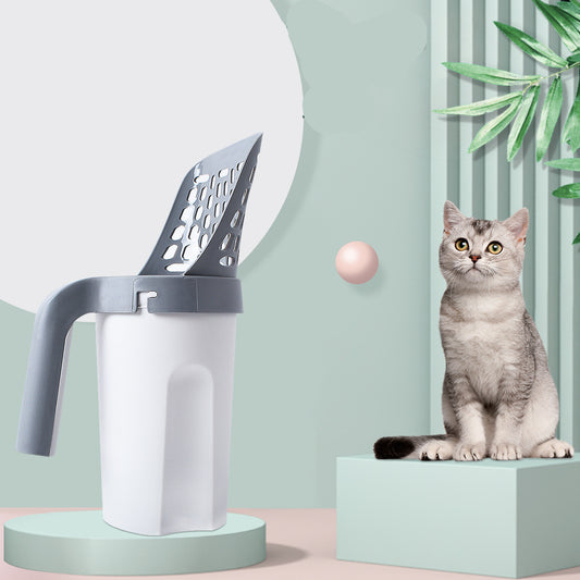 Integrated Cat Litter Scoop with Waste Bin – Hygienic Cleanup Solution – grooming kit