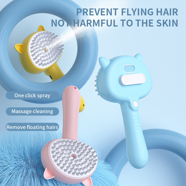 Steam Pet Grooming Brush – Rechargeable, Soothing Brush for Cats & Small Dogs