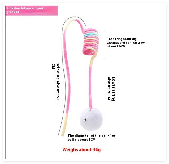 Spring Cat Toy – Plush Bell & Rabbit Hair Ball Interactive Bouncer