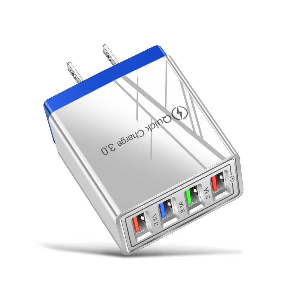 4-Port USB Wall Charger with Quick Charge 3.0 – EU/US Plug | Fast Multi-Device Charging – power-bank